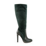 Leather suede knee high boot