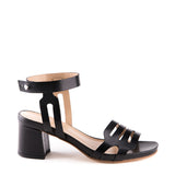 Two tone sandal with chunky heel