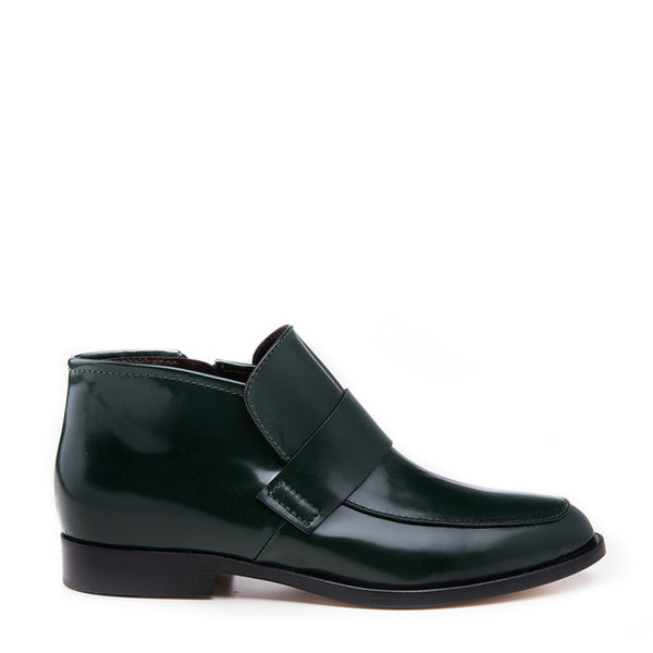 Leather bootie loafer